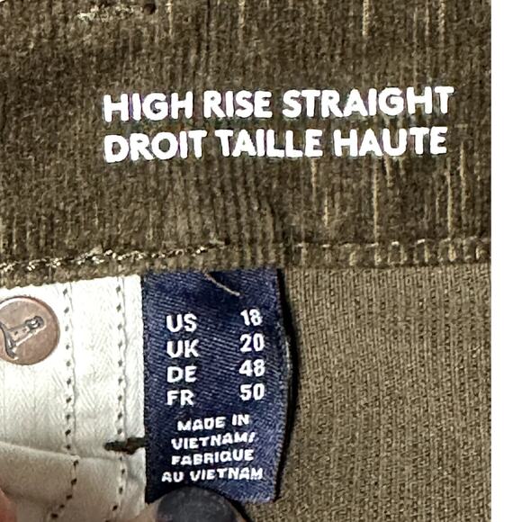 Lands End NWT Women's Size 18 Brown Micro Corduroy High Rise Straight Leg - Picture 11 of 15